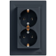 Schneider Electric EPH9900171 Asfora Розетка подвійна 220В антрацит, пластик, із заземленням, Schuko