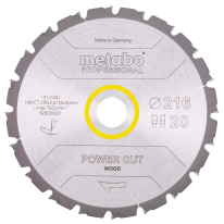 Пильный диск 216x30, Z20 WZ 5° neg. Metabo "power cut wood - professional" (628230000)