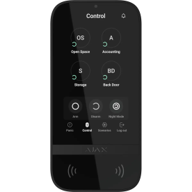 Ajax KeyPad TouchScreen Black - Бездротова клавіатура з сенсорним екраном і безконтактною авторизацією
