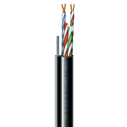Cat. 5e U/UTP РЕ steel cord 4x2x24 AWG (k) трос (70910181) бухта 305м - Кабель витая пара ЗЗЦМ (UTP медь уличный с тросом)