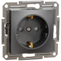 Schneider Electric Asfora EPH2900271 - Розетка с заземлением и шторками антрацит