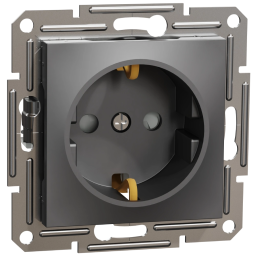 Schneider Electric Asfora EPH2900271 - Розетка с заземлением и шторками антрацит