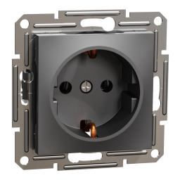 Schneider Electric EPH2900171 Asfora - Розетка 220В антрацит, пластик, с заземлением, Schuko