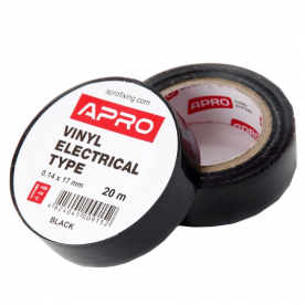 Изоляционная лента черная APRO 0.14х17 мм 20 м